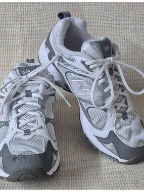 New Balance Womens 505 WX505GP Gray White Pink Running Shoes Sneakers Size 11B